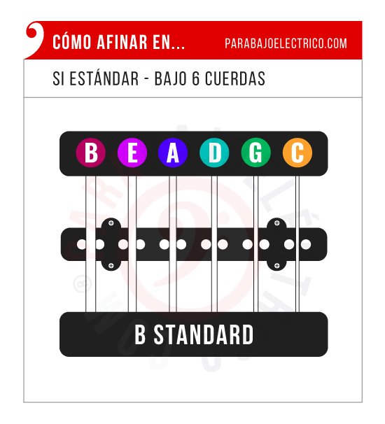 Afinación estándar Bajo 5 cuerdas (BEADGC)