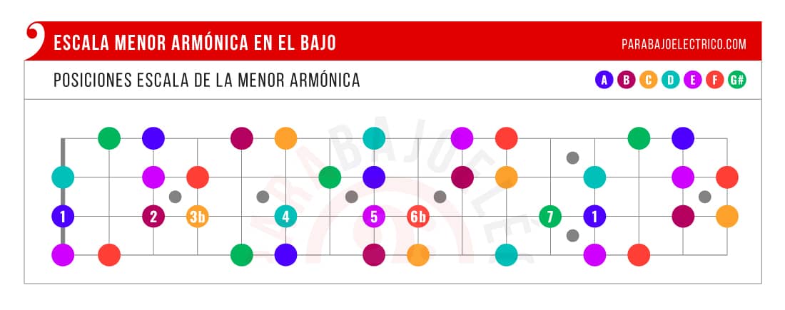 Escala Menor armónica 】 Explicación y Ejercicios para Bajo