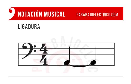 Signo musical de la Ligadura en Notación musical